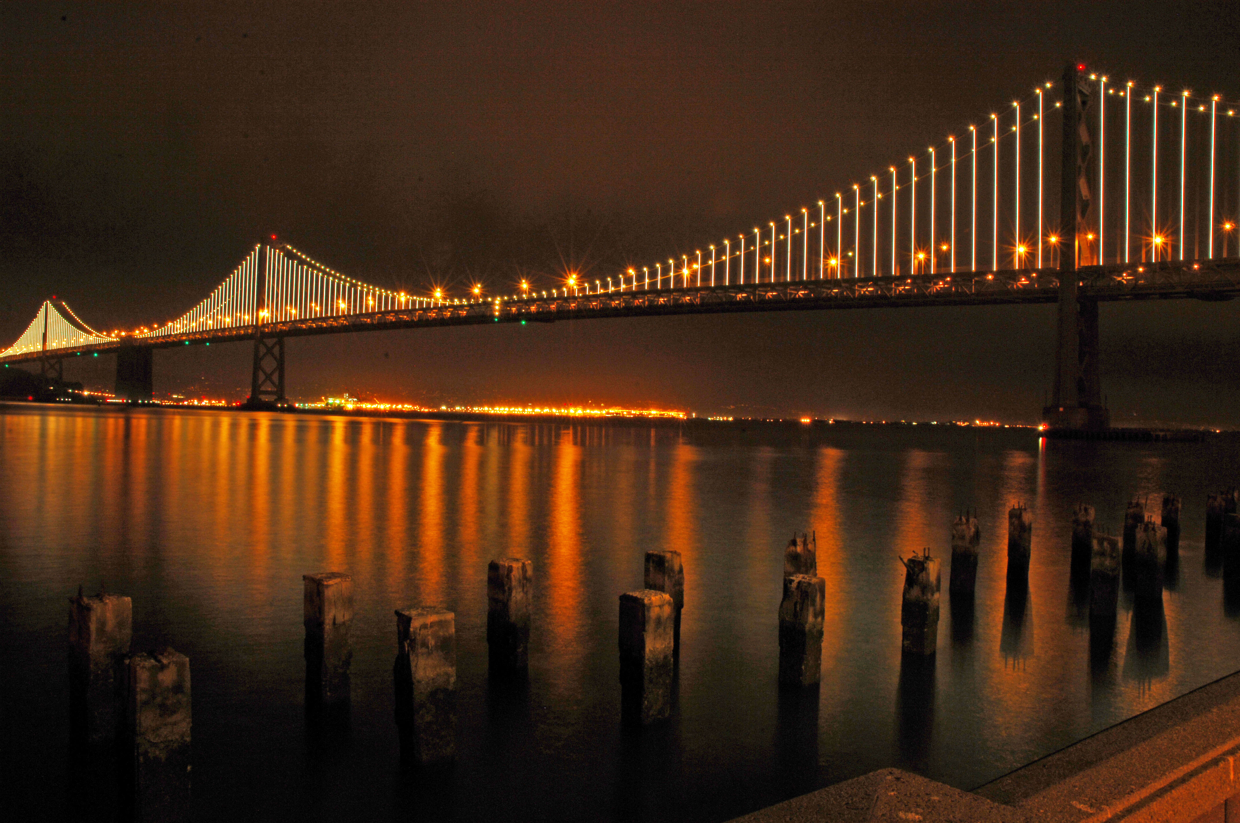 Oakland San Francisco Bay Bridge At Night Shutterbug